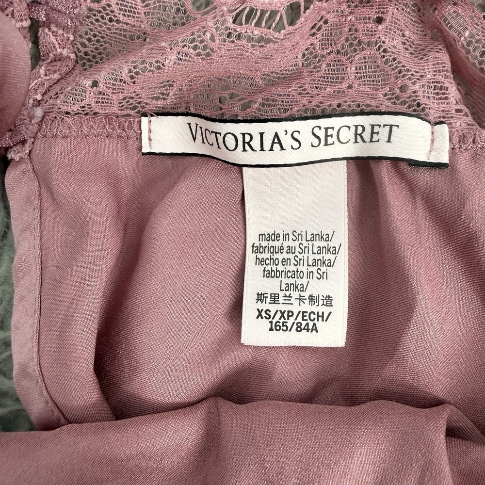 Victoria Secret Cami Top Pink Lace Trim Satin Adjustable Straps Open Back XS - Picture 3 of 9